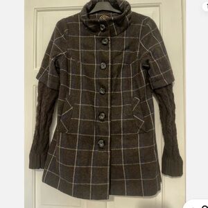 Anthropologie Wool Blend Size 8 Brown Peacoat